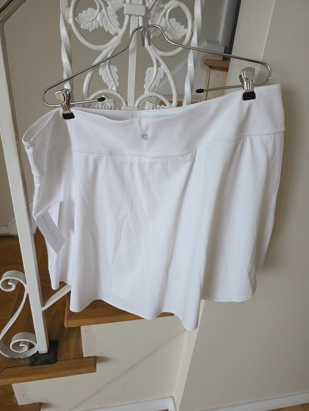 Athleta White Athletic Skirt with Logo Detail